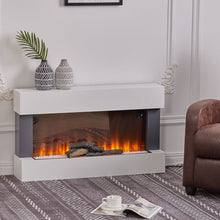 Load image into Gallery viewer, 36 Inch Wall Mounted Electric Fireplace Suite 7 Flame Colours White
