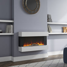 Load image into Gallery viewer, 36 Inch Wall Mounted Electric Fireplace Suite 7 Flame Colours White