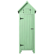 Load image into Gallery viewer, Wooden Garden Tool Storage Cabinet Shed
