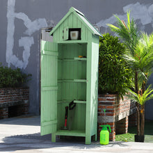 Load image into Gallery viewer, Wooden Garden Tool Storage Cabinet Shed