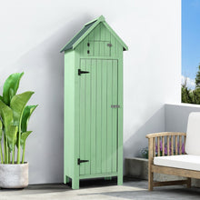 Load image into Gallery viewer, Wooden Garden Tool Storage Cabinet Shed