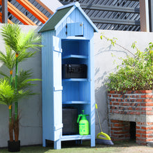Load image into Gallery viewer, Wooden Garden Tool Storage Cabinet Shed