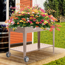 Load image into Gallery viewer, Mobile Raised Garden Bed with Shelf Vegetables Flower, PM0952