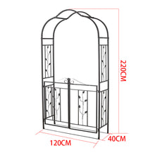 Load image into Gallery viewer, Metal Archway with Gate Garden Steel Frame Gate Arbour Trellis