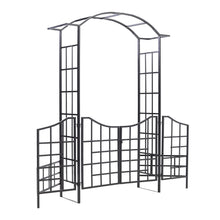 Load image into Gallery viewer, Metal Archway with Gate Garden Steel Frame Gate Arbour Trellis