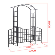 Load image into Gallery viewer, Metal Archway with Gate Garden Steel Frame Gate Arbour Trellis