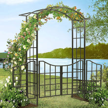 Load image into Gallery viewer, Metal Archway with Gate Garden Steel Frame Gate Arbour Trellis