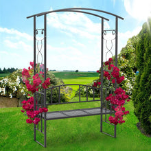 Load image into Gallery viewer, Metal Archway with Gate Garden Steel Frame Gate Arbour Trellis