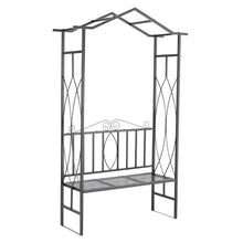 Load image into Gallery viewer, Metal Archway with Gate Garden Steel Frame Gate Arbour Trellis