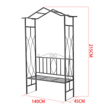 Load image into Gallery viewer, Metal Archway with Gate Garden Steel Frame Gate Arbour Trellis