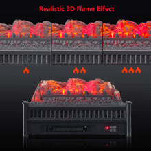 Load image into Gallery viewer, 23 Inch Freestanding Fireplace Fake Firewood LED Flame Effect