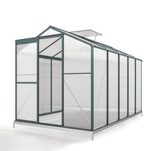 Load image into Gallery viewer, 10ft x 6ft Garden Greenhouse Aluminium Polycarbonate Green Plant Housing With Base