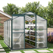 Load image into Gallery viewer, 10ft x 6ft Garden Greenhouse Aluminium Polycarbonate Green Plant Housing With Base