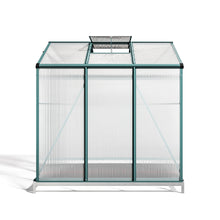 Load image into Gallery viewer, 6ft x 6ft Garden Greenhouse Aluminium Polycarbonate Green Plant Housing With Base
