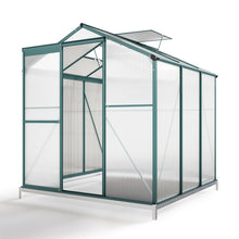 Load image into Gallery viewer, 6ft x 6ft Garden Greenhouse Aluminium Polycarbonate Green Plant Housing With Base