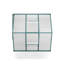 Load image into Gallery viewer, 6ft x 6ft Garden Greenhouse Aluminium Polycarbonate Green Plant Housing With Base