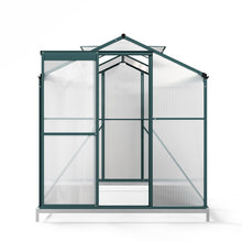 Load image into Gallery viewer, 6ft x 6ft Garden Greenhouse Aluminium Polycarbonate Green Plant Housing With Base