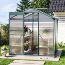 Load image into Gallery viewer, 6ft x 6ft Garden Greenhouse Aluminium Polycarbonate Green Plant Housing Without Base