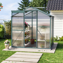 Load image into Gallery viewer, 6ft x 6ft Garden Greenhouse Aluminium Polycarbonate Green Plant Housing Without Base