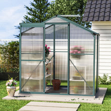 Load image into Gallery viewer, 4ft x 6ft Garden Greenhouse Aluminium Polycarbonate Green Plant Housing Without Base