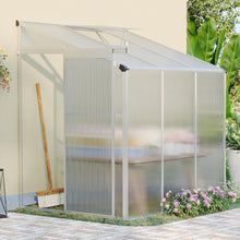 Load image into Gallery viewer, Livingandhome 6 x 4 ft Lean-to Aluminum Greenhouse with Sliding Door, PM1051PM1052