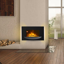 Load image into Gallery viewer, 1800W Wall Mounted Fireplace with Pebbles Bowl 7 Flame Colours