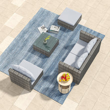 Load image into Gallery viewer, Set of 5 Outdoor Garden Furniture Set, 4-Seater Rattan Corner Sofa, Patio Conversation set