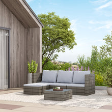Load image into Gallery viewer, Set of 5 Outdoor Garden Furniture Set, 4-Seater Rattan Corner Sofa, Patio Conversation set