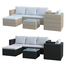 Load image into Gallery viewer, Set of 6 Outdoor Garden Furniture Set, Rattan Corner Sofa, Patio Conversation set