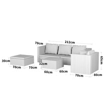 Load image into Gallery viewer, Set of 6 Outdoor Garden Furniture Set, 5-Seater Rattan Corner Sofa, Patio Conversation set
