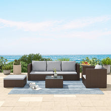 Load image into Gallery viewer, Set of 6 Outdoor Garden Furniture Set, 5-Seater Rattan Corner Sofa, Patio Conversation set