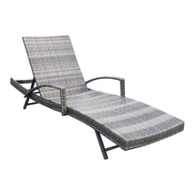 Load image into Gallery viewer, Adjustable Outdoor Wicker Sun Lounger Cushioned Recliner, PM1082