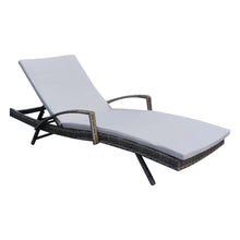 Load image into Gallery viewer, Adjustable Outdoor Wicker Sun Lounger Cushioned Recliner, PM1082