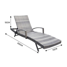 Load image into Gallery viewer, Adjustable Outdoor Wicker Sun Lounger Cushioned Recliner, PM1082
