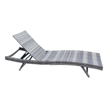 Load image into Gallery viewer, Adjustable Outdoor Wicker Sun Lounger Cushioned Recliner, PM1084