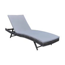 Load image into Gallery viewer, Adjustable Outdoor Wicker Sun Lounger Cushioned Recliner, PM1084