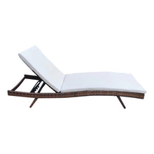Load image into Gallery viewer, Adjustable Outdoor Wicker Sun Lounger Cushioned Recliner, PM1085