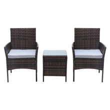 Load image into Gallery viewer, 3 Pcs Outdoor Patio Rattan Furniture Set Modern Bistro Chairs and Side Table Set, PM1087