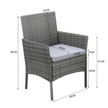 Load image into Gallery viewer, 4 Pcs Outdoor Patio Rattan Furniture Set Modern Bistro Chairs and Side Table Set, PM1088