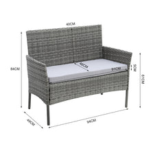 Load image into Gallery viewer, 4 Pcs Outdoor Patio Rattan Furniture Set Modern Bistro Chairs and Side Table Set, PM1088