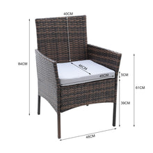Load image into Gallery viewer, 4 Pcs Outdoor Patio Rattan Furniture Set Modern Bistro Chairs and Side Table Set, PM1089