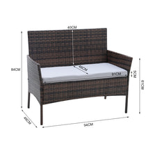 Load image into Gallery viewer, 4 Pcs Outdoor Patio Rattan Furniture Set Modern Bistro Chairs and Side Table Set, PM1089