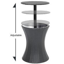 Load image into Gallery viewer, Modern Wicker Height Adjustable Outdoor Cooler Bar Hot Tub Table