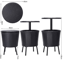 Load image into Gallery viewer, Height Adjustable Patio Wicker Beverage Cooler Bar Table with Ice Bucket for Outdoor Party, PM1092
