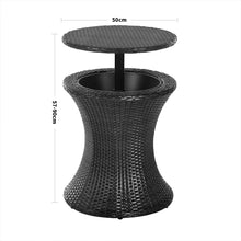 Load image into Gallery viewer, Outdoor Cool Bar Side Table Height Adjustable Wicker Ice Bucket, PM1094