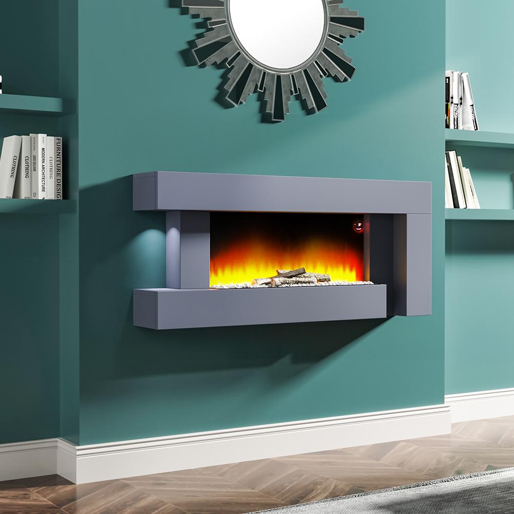 50 inch Large LED Standing Electric Fireplace 7 Flame Colours with Rem