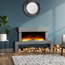 Load image into Gallery viewer, Large LED Standing Electric Fireplace 7 Flame Colours with Remote Control