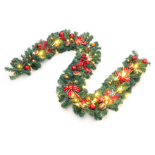 Load image into Gallery viewer, 1.8M or 2.7M LED Christmas Rattan Artificial Garland Wreath Swag Plants Hanging