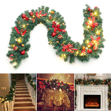 Load image into Gallery viewer, 1.8M or 2.7M LED Christmas Rattan Artificial Garland Wreath Swag Plants Hanging