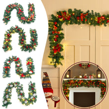 Load image into Gallery viewer, 1.8M or 2.7M LED Christmas Rattan Artificial Garland Wreath Swag Plants Hanging